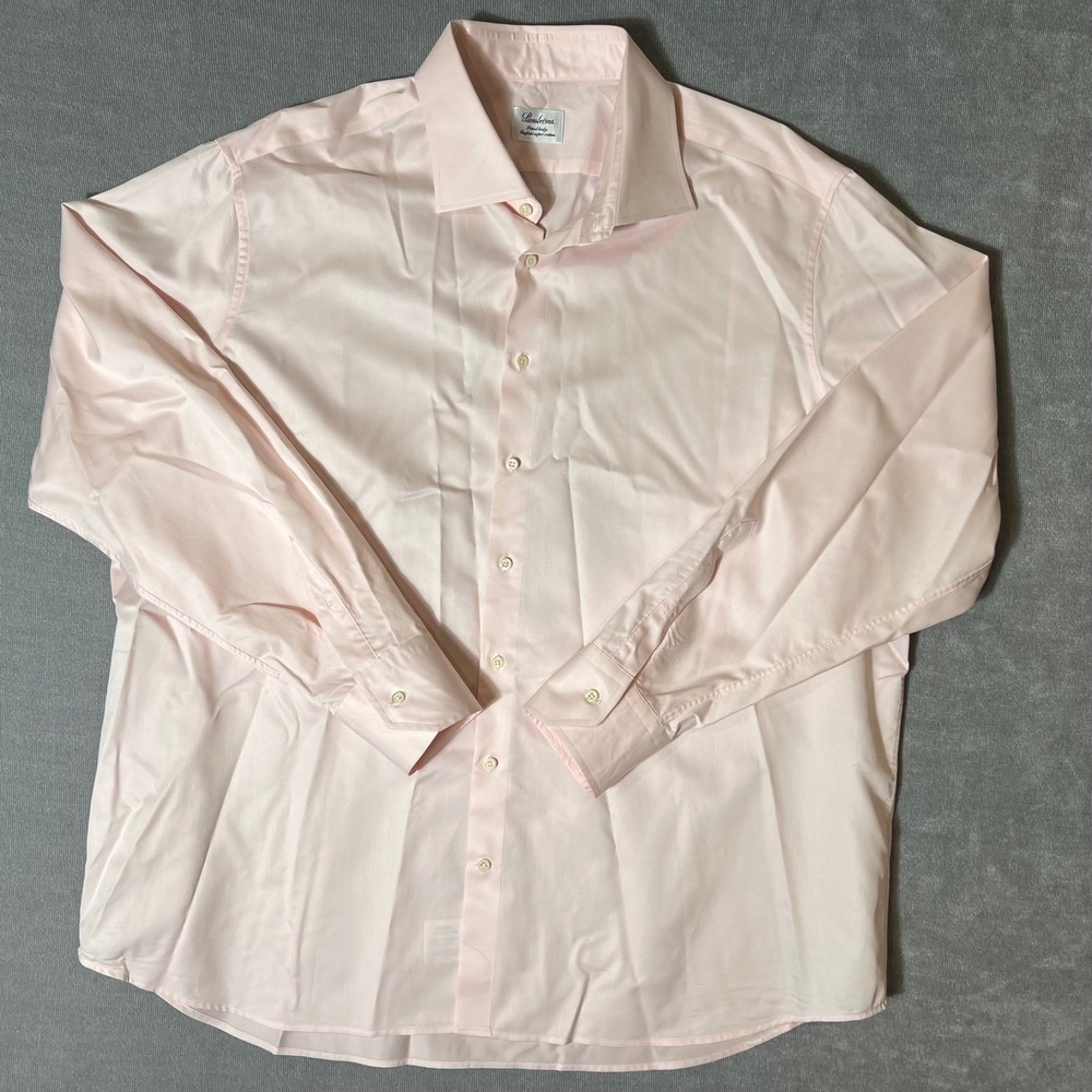 Stenstroms Mens Dress‎ Shirt 18.5 47 Fitted Body Twofold Super Cotton Pink L/S